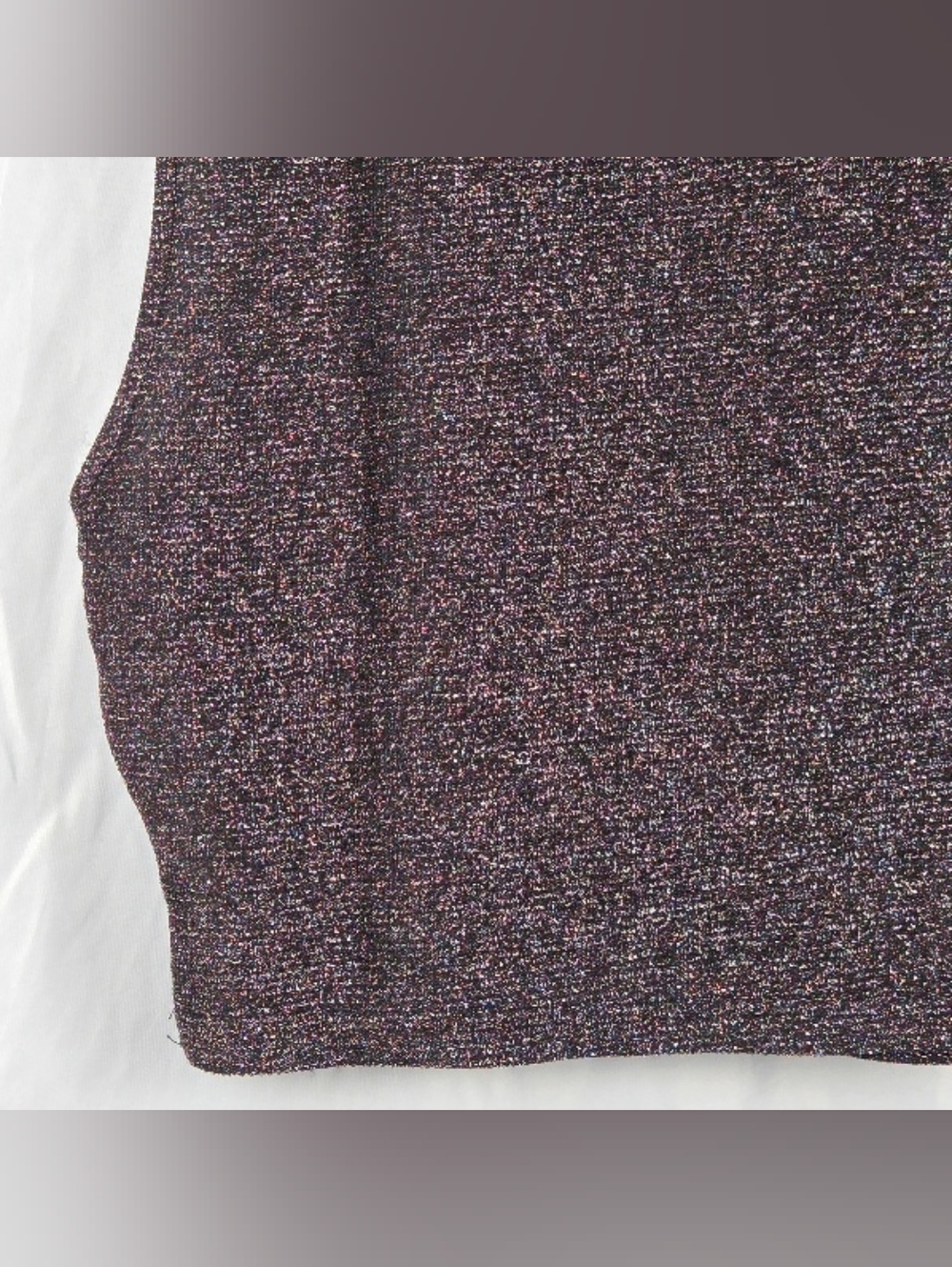 Allegra K Multicolor Metallic Sparkle Sleeveless Crop Top Black Lining Size XS - Picture 15 of 16